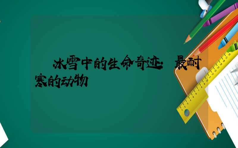 冰雪中的生命奇迹:最耐寒的动物